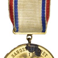 1902 Sangerstevnet i Drammen, 32 mm, med hempe og bånd, forgylt bronse, flekker, 0/01