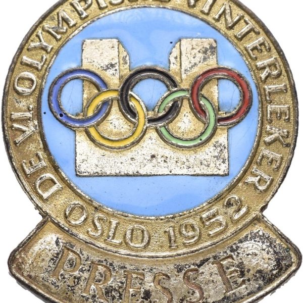 1952 OL Oslo, presse, 37×30 mm, forsølvet kobber, 01