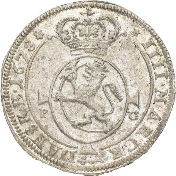 1678 4 mark Christian V, prakt, 0