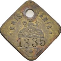 1911 Hundeskattmerke Kristiania, korrodert, 1+