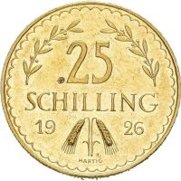 1926 Østerrike 25 schilling, 5,88 g .900 gull, 01