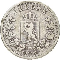 1887 1 krone Oscar II, 1-