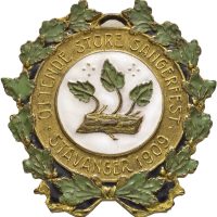 1909 8. store sangerfest i Stavanger, forgylt bronse m. emalje, 01