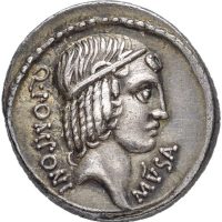 56 f. Kr. AR denarius Q. Pompionus Musa, 3,99 g, Roma, 01