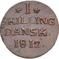 1812 1 skilling Frederik VI, u. mm, 0/01