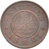 1867 1/2 skilling Carl XV, 01