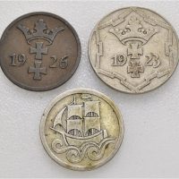 1923-1926 Danzig lott 3 mynter, VK
