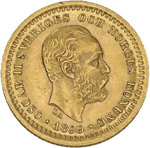 1899 Sverige 5 kronor Oskar II, 01