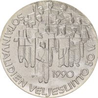 1990 Finland 100 markkaa, 24 g .830 sølv, 0