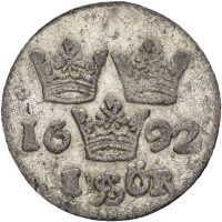 1692 Sverige öre Karl XI, ex. Myntkomp. /143, 1+/01
