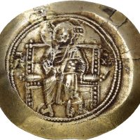 EL histamenon Alexios I Komnenos (1181-118 e. Kr.), 4,44 g, Constantinople, reparert, 1+