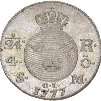 1777 Sverige 1/24 riksdaler Gustav III, 0/01