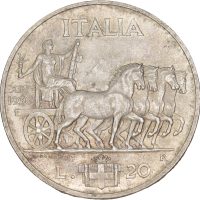 1936 R  Italia 20 lire Vittorio Emanuele III, år XIV, 01
