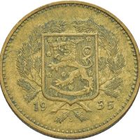 1935 Finland 10 markkaa, republikk, alu bronse, 1+/01