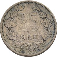 1902 25 øre Oscar II, 1