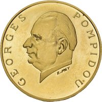 1971 Gabon 100 francs, 17,5 g .900 gull, fingermerker, 0