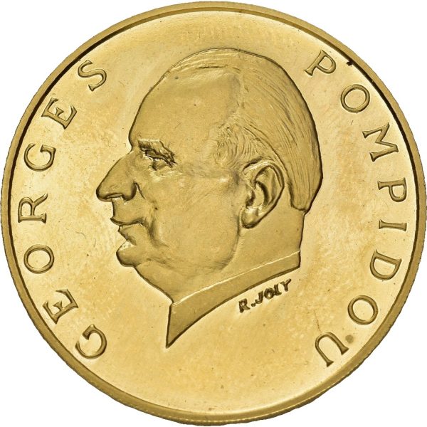 1971 Gabon 100 francs, 17,5 g .900 gull, fingermerker, 0