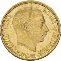 1913 Danmark 10 kroner Christian X, 0/01