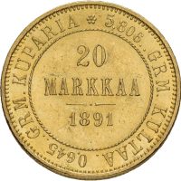 1891 Finland 20 markkaa Alexander III, 01