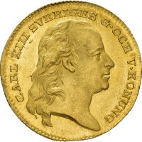 1810 Sverige dukat Karl XIII, gull fra Dalarne, 0/01