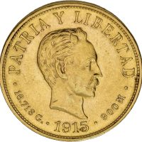 1915 Cuba 10 pesos, 16,7185 g .900 gull, kantmerker, 01