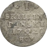 1720 1 skilling Frederik IV, ex. Rui, blankett feil, 1+