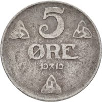 1919 5 øre Haakon VII, 1
