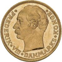 1909 Danmark 10 kroner Frederik VIII, l. ripe, 0