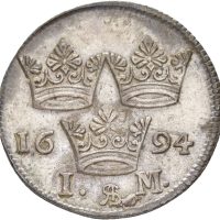 1694 Sverige mark Karl XI, 1+/01