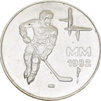1982 Finland 50 markkaa, VM ishockey, .500 sølv, 0