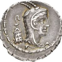 79 f. Kr. AR denarius L. Papius, 3,79 g, Roma, 1+/01