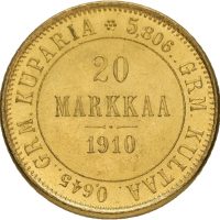 1910 Finland 10 markkaa Nikolai II, 0/01