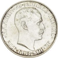 1908 2 kroner Haakon VII, ex. OMH 68/995, 0/01