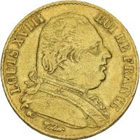 1815 Frankrike 20 francs Louis XVIII, Bayonne, 1+