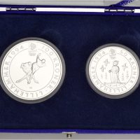 1994 OL Lillehammer sølvpar 2, Kvinnelige hurtigløpere og Barn på ski, proof