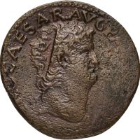 Æ ass Nero (54-68 e.Kr.), 11,01 g, Lugdunum, skrape, 1+