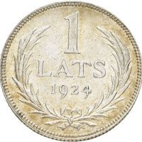 1924 Latvia 1 lats, 01