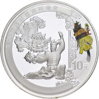 2008 Kina 10 yuan Beijing OL, Lion Dances, 1 oz .999 sølv, proof