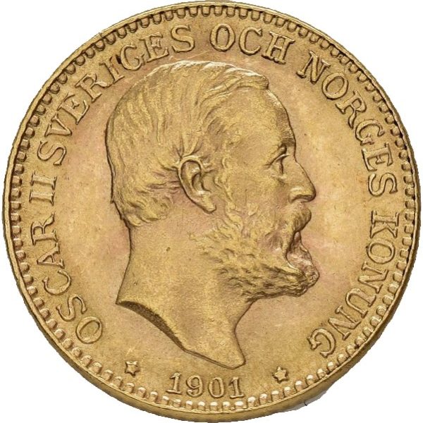 1901 Sverige 10 kronor Oskar II, 01