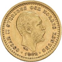 1882 Sverige 5 kronor Oskar II, 1+/01