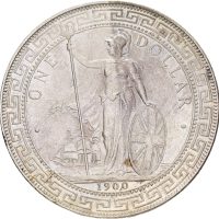 1900 England trade dollar, Bombay, kantmerke, 1+/01