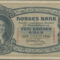 1936 5 kroner O.4480443, 1-