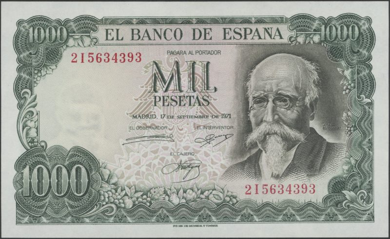 1971 Spania 1000 pesetas, 01