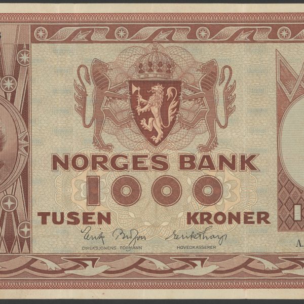 1958 1000 kroner A.1224513, 1