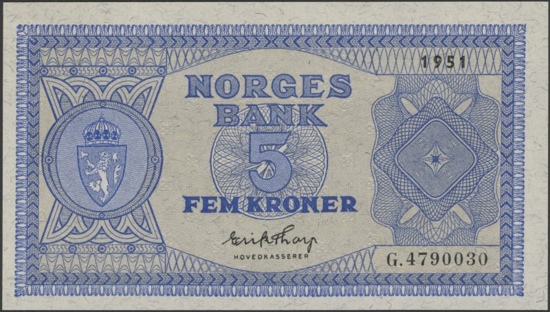 1951 5 kroner G.4790030, 0/01