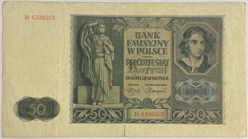 1941 Polen 50 zloty B 6336203, rift, 1/1-