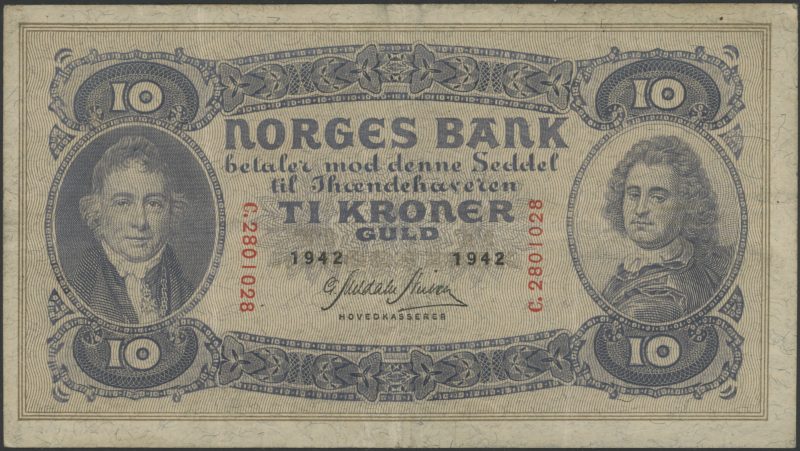 1942 10 kroner C.2801028, 1