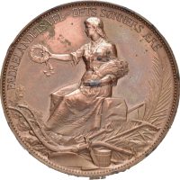 Nedenæs Amts Landhusholdningsselskap, Throndsen, 43 mm, bronse, flekker og små kantmerker, 0/01