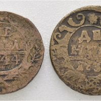 1736 og 1744 Russland denga, lott 2 stk., 1