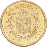 1902 20 kroner Oscar II, 0/01